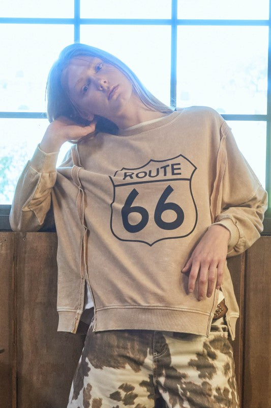 Route 66 Graphic- Taupe