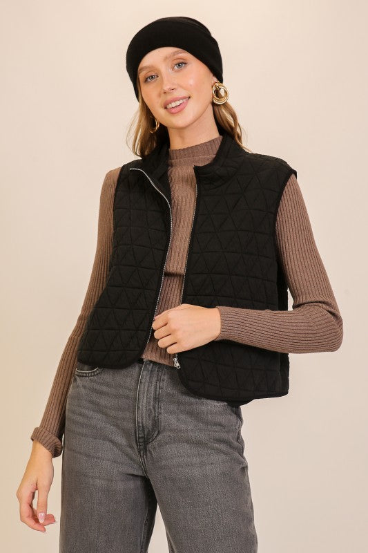 Dallas Pre-Order Quilted Vest- Black