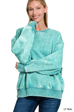 Must Have Fleece Sweater- Teal