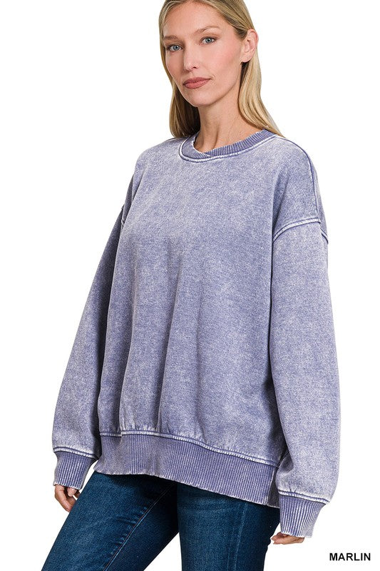 Must Have Fleece Sweater- Denim Blues