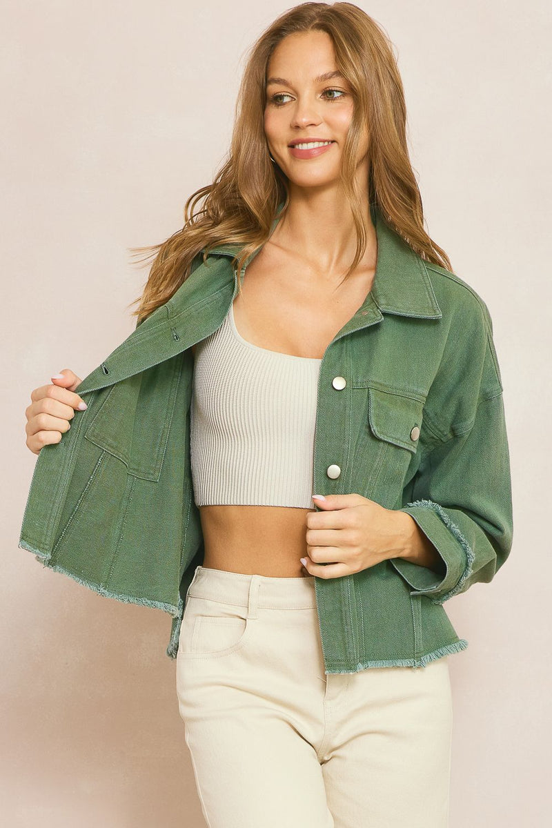 Dallas Pre-Order Olive You Jean Jacket