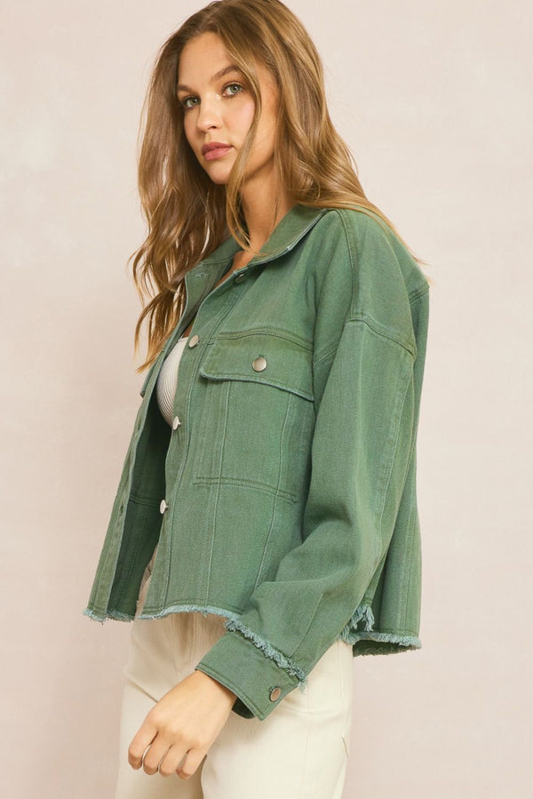 Dallas Pre-Order Olive You Jean Jacket