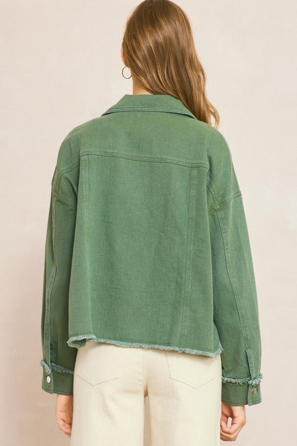 Dallas Pre-Order Olive You Jean Jacket