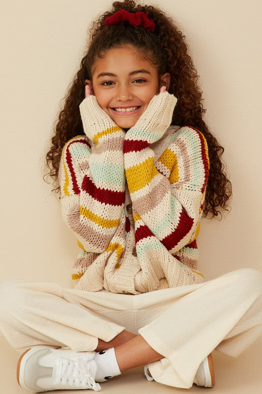 Kids Elsie Striped Cardigan
