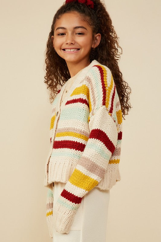 Kids Elsie Striped Cardigan