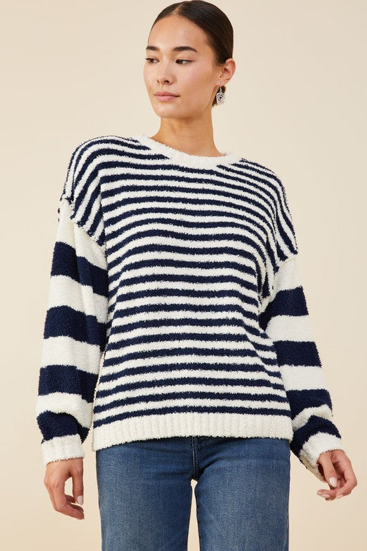 Cozy In Stripes- Navy