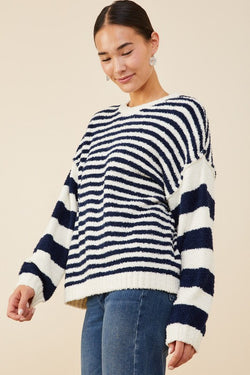 Cozy In Stripes- Navy