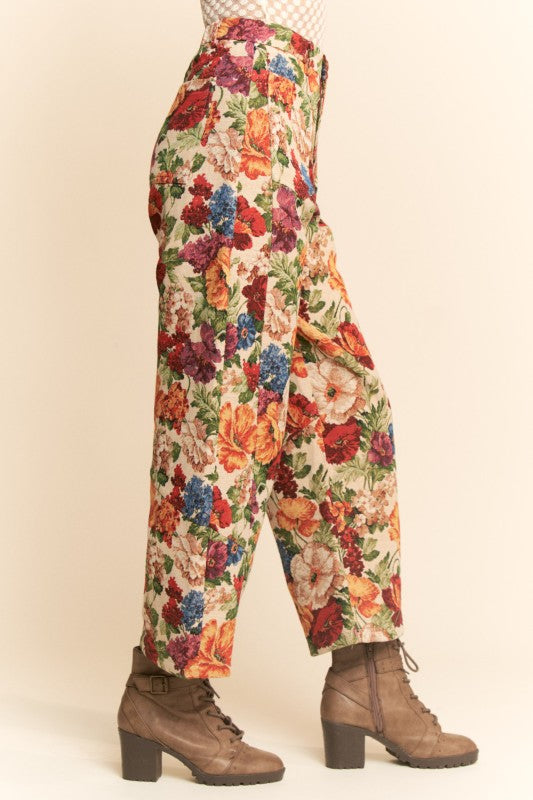 Fall Floral Barrel Denim