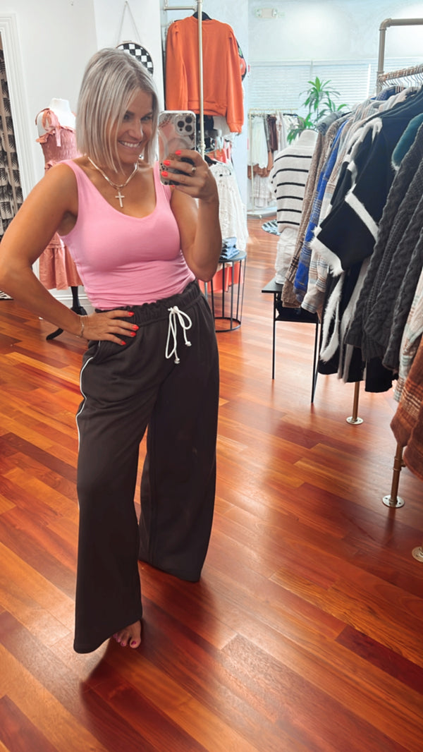 Loungey Leonna Wide Leg - Charcoal