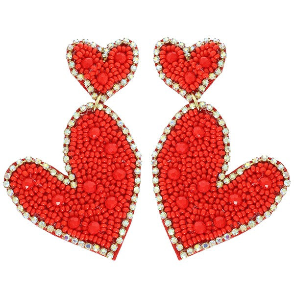 I Heart You Earring- Red