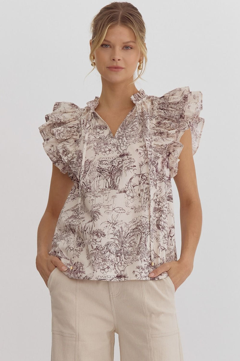 Large Ruffled Detail Top