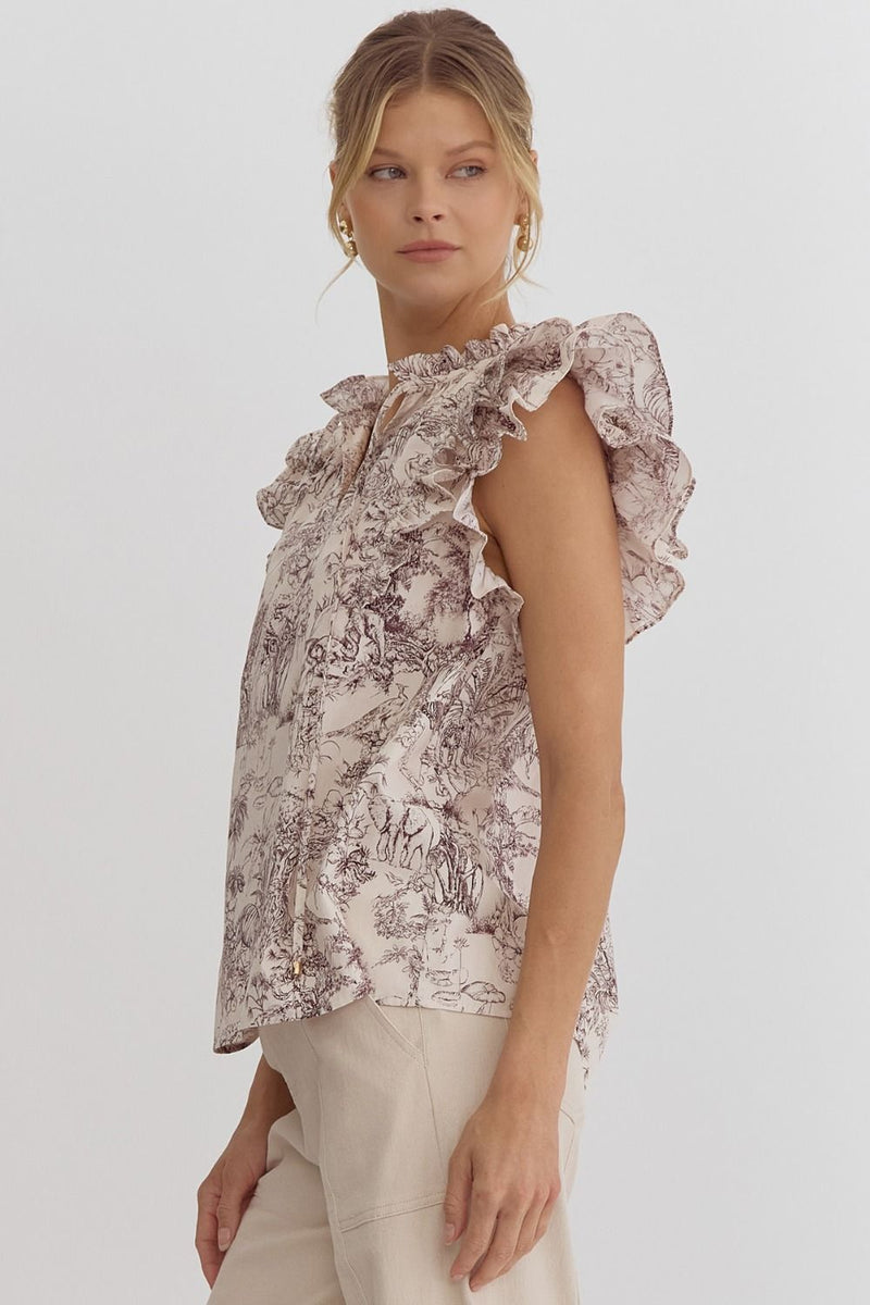 Large Ruffled Detail Top