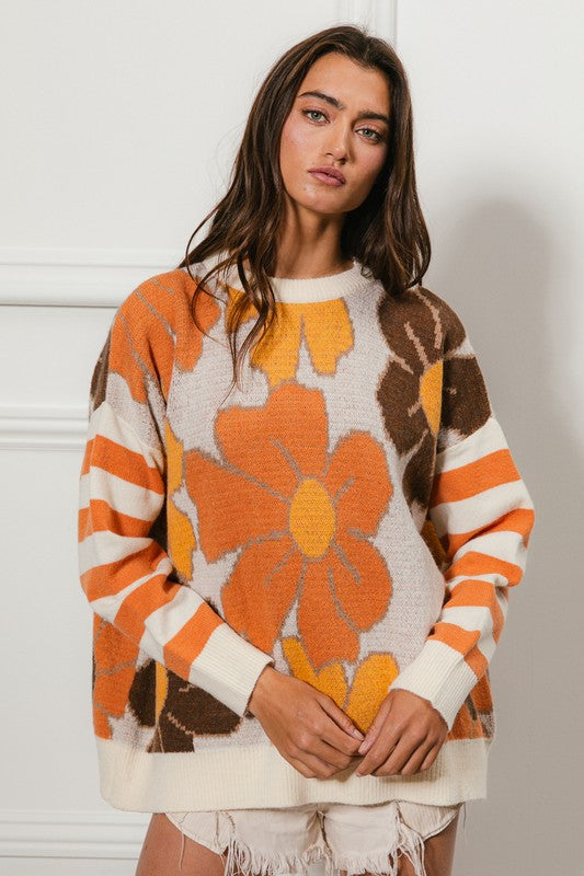 Fall Flower Power Sweater