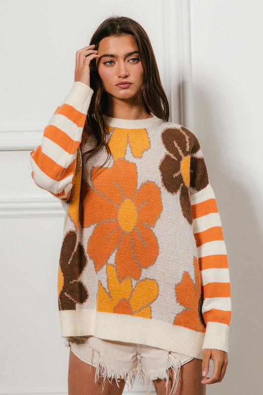 Fall Flower Power Sweater