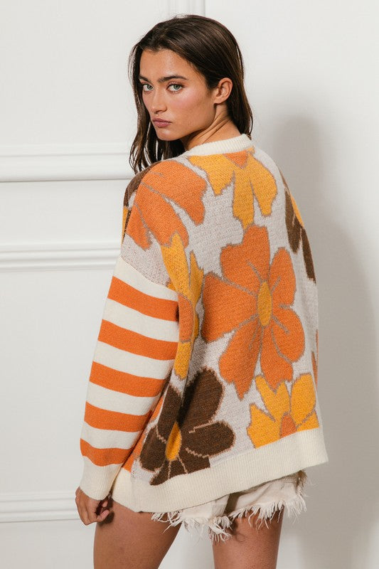 Fall Flower Power Sweater