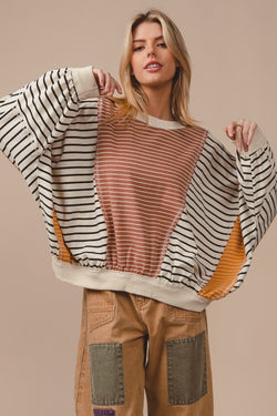 I like you a latte striped sweater