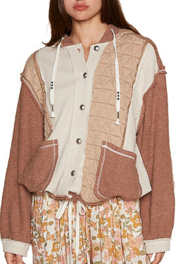 Isn’t It Ironic Waffle Zip Up- Brick