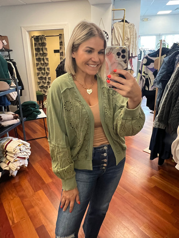 Boho Babe Open Cardigan - Olive