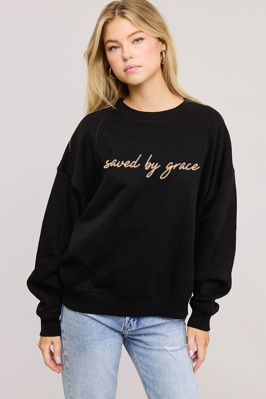 H & H Graphic Sweatshirt: Saved By Grace