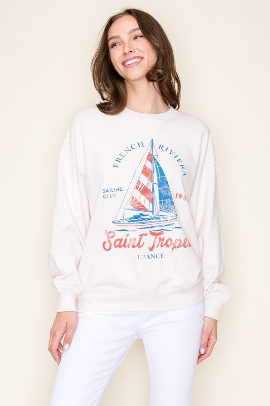 Take Me To France- Saint Tropez Graphic Sweatshirt