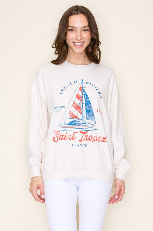 Take Me To France- Saint Tropez Graphic Sweatshirt