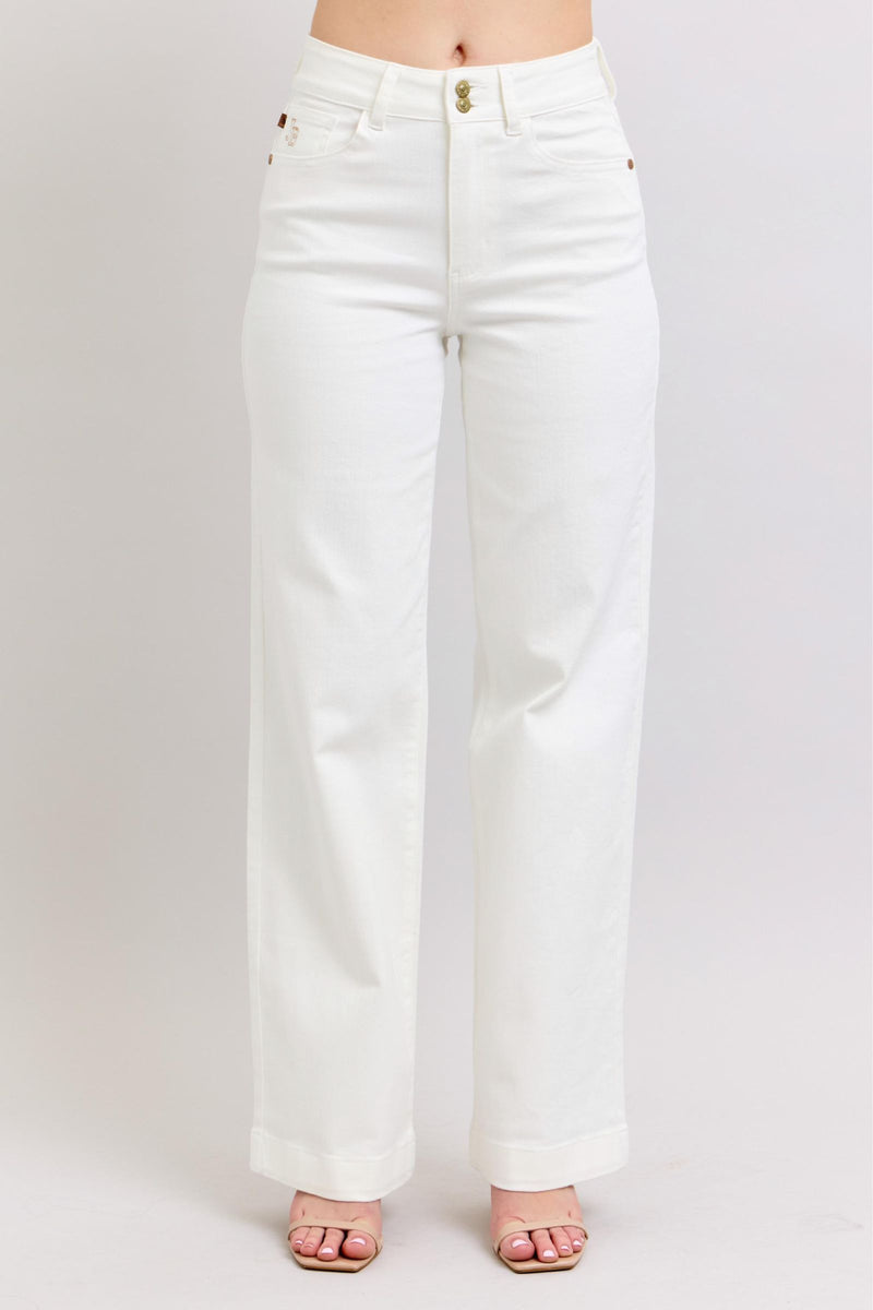 Judy Blue When In White Wide Leg White Denim