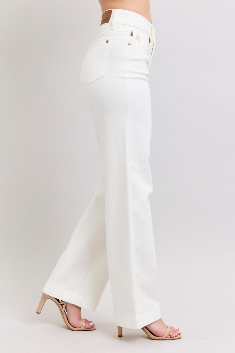 Judy Blue When In White Wide Leg White Denim