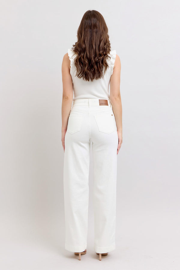 Judy Blue When In White Wide Leg White Denim