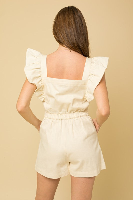 Ruffled Up Ivory Romper