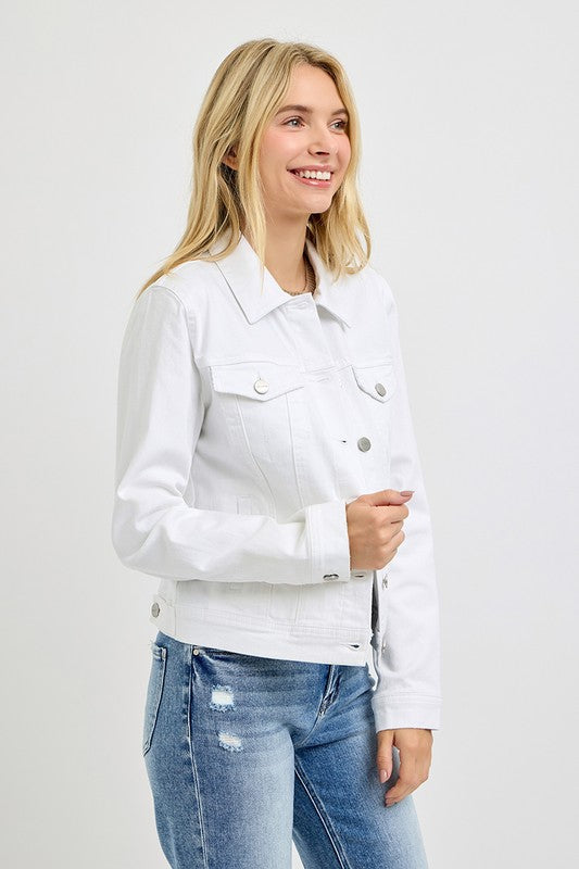 Touch of Spring White Denim Jacket