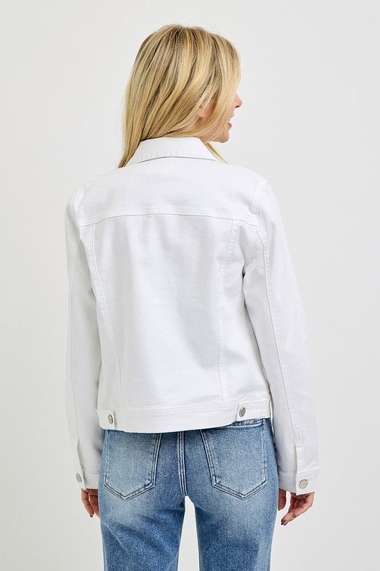 Touch of Spring White Denim Jacket