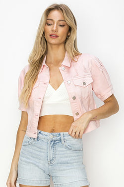 Tell Me About It Pink Denim Jacket