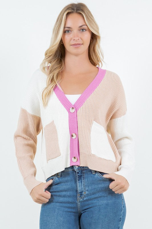 Tessa Color-block Cardigan