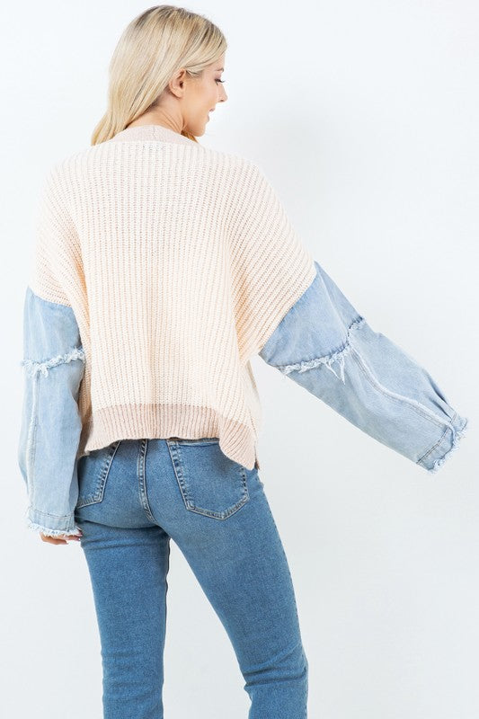 Denim Details Cardigan