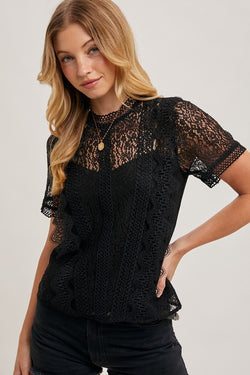 Laney Lace Top- Black