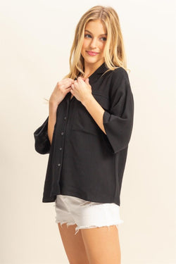 Indy Linen Top- Black