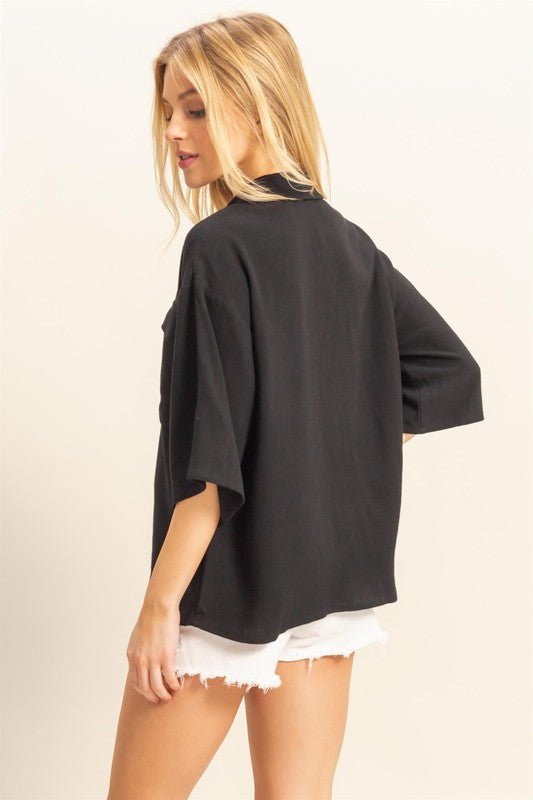 Indy Linen Top- Black