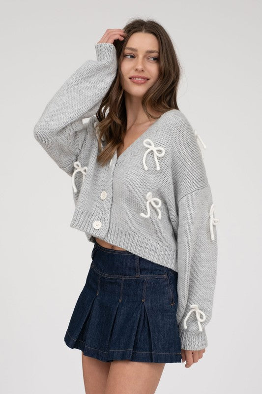 Gray Days Bow Cardigan