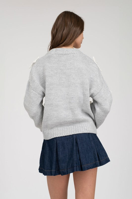 Gray Days Bow Cardigan