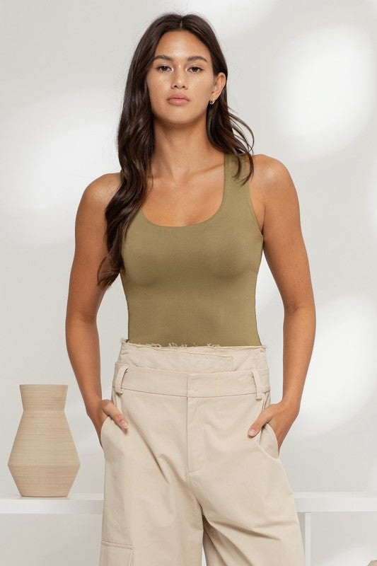 Skims Dupe Olive Tank