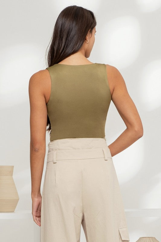 Skims Dupe Olive Tank