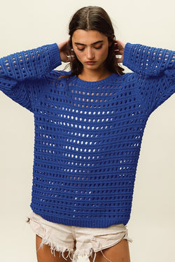 Something About Her Sweater- Royal Blue