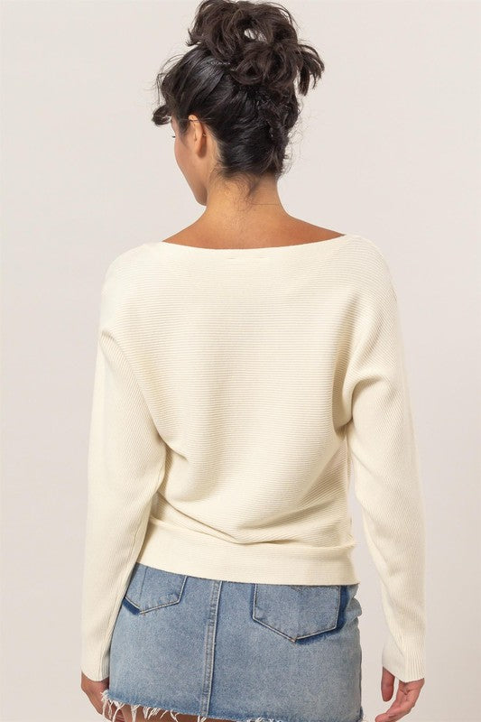 The Perfect Ribbed Sweater- Cream