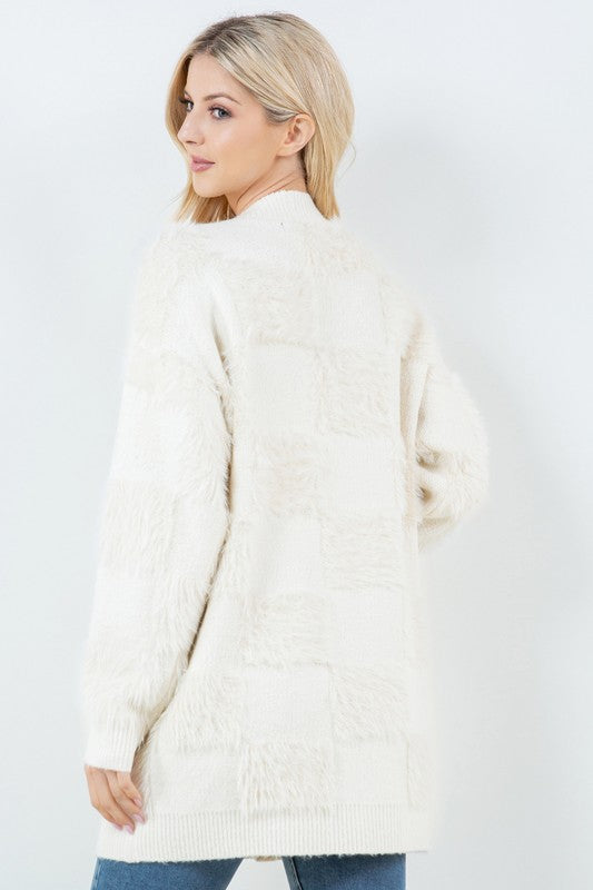 Check It Out Cardigan- Ivory