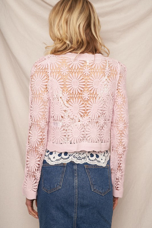 Spring Nights Crochet Cardi- Liliac