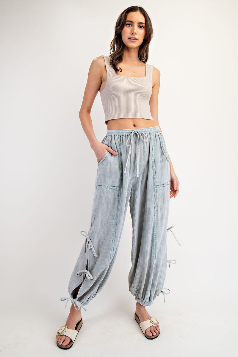 Mindy Mineral Washed Jogger- Topaz Green
