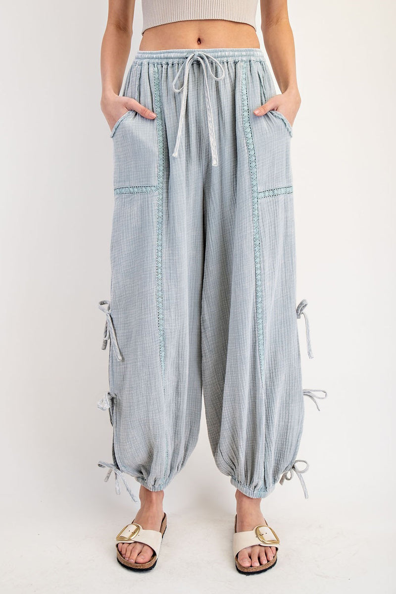 Mindy Mineral Washed Jogger- Topaz Green