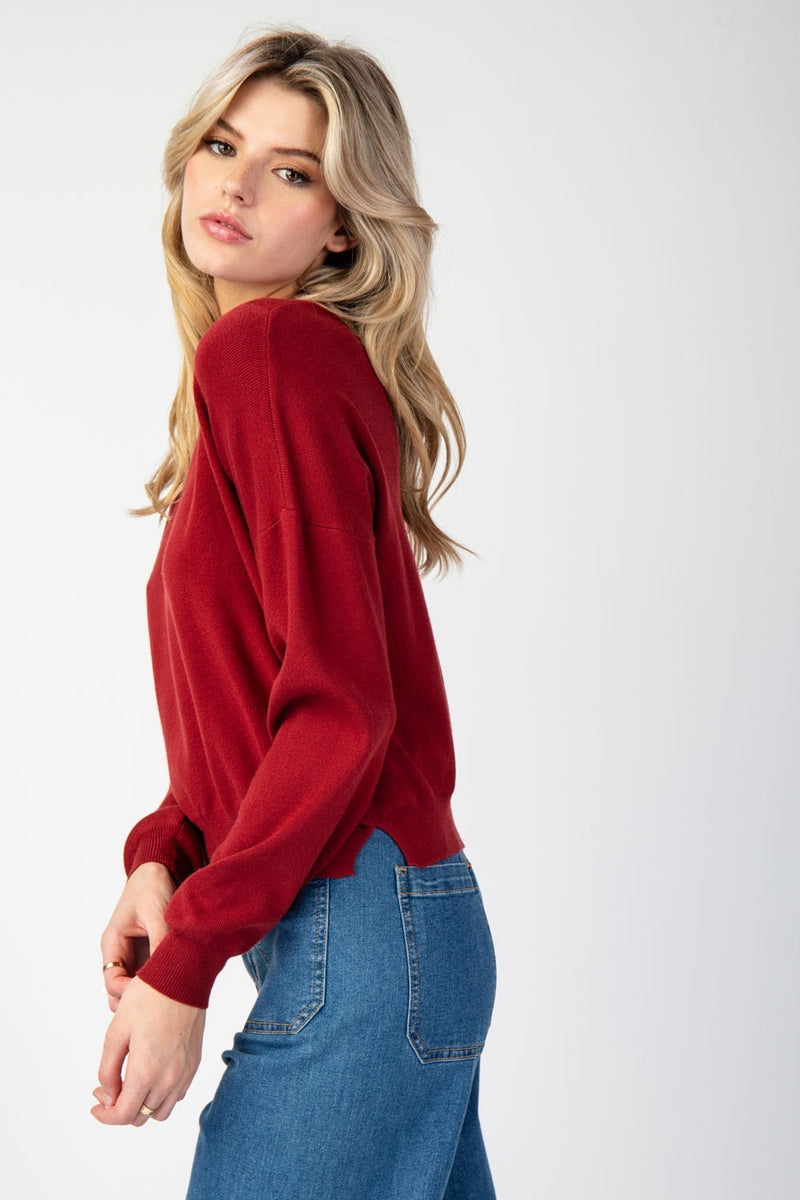 Tiffany Everyday Sweater- Merlot