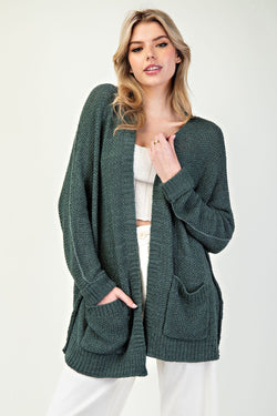 Cozy Days Cardigan- Green