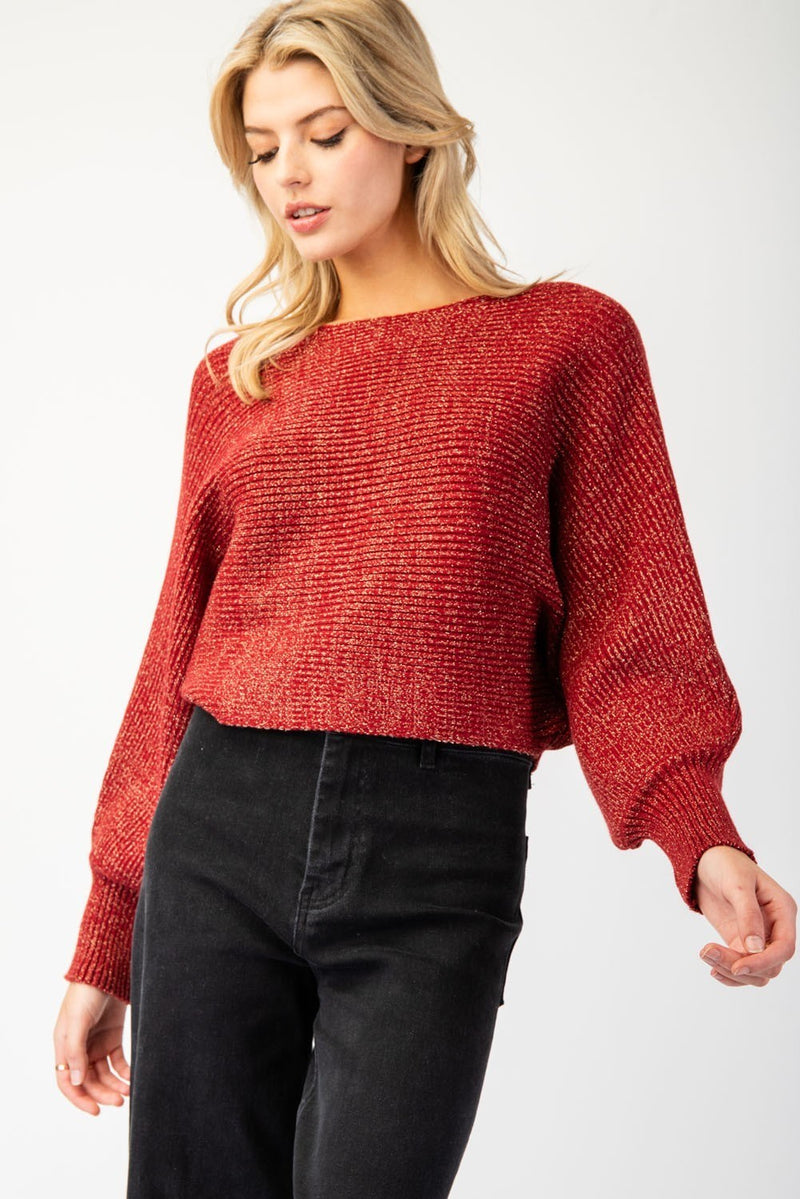 Maybe Later Sweater-Red